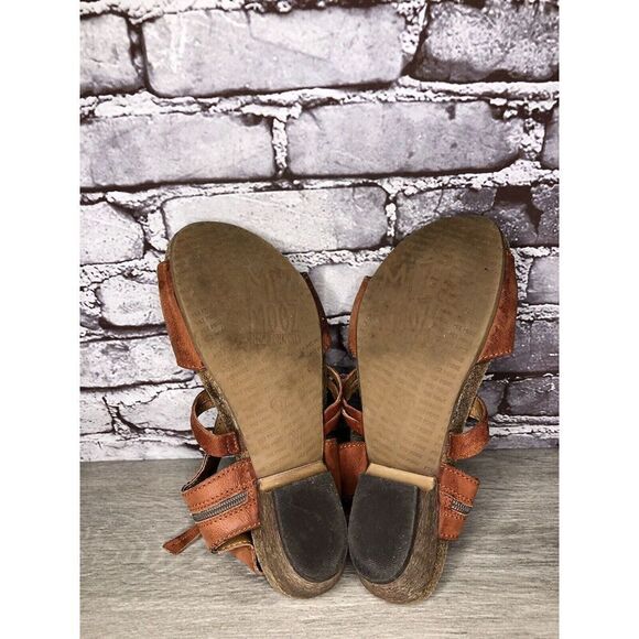 Miz Mooz Orange Leather Side Zipper Strap Heeled Sandals Women Sz 41EU/10.5M US - Picture 9 of 16